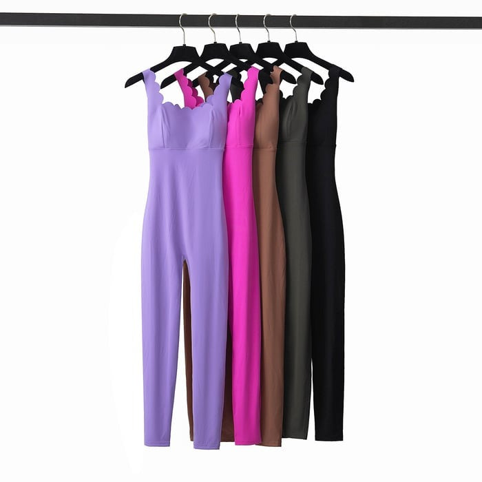 BREEHER Women Seamless Wave Design Jumpsuit