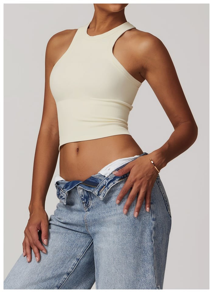 BREEHER Tank Top Ribbed Seamless Sports Bras
