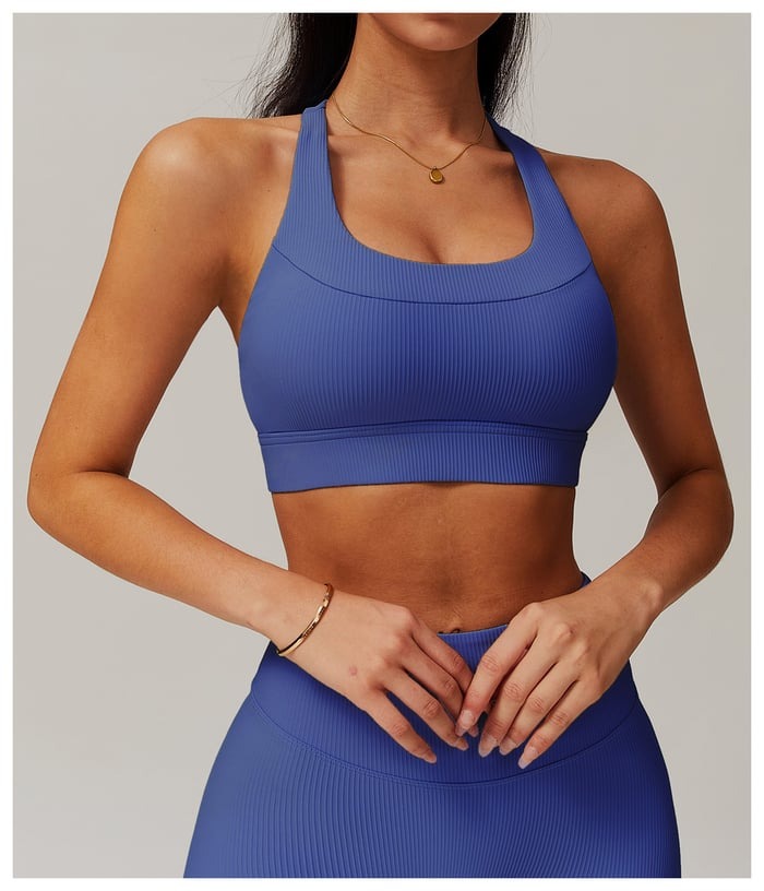 BREEHER U Neck Cross Straps Quick Drying Sports Bras