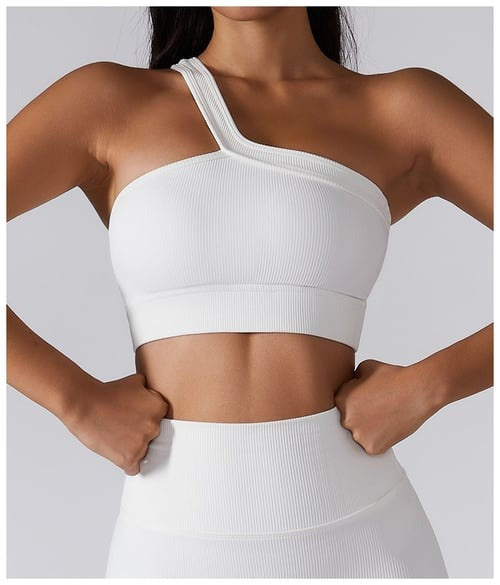 BREEHER One Shoulder Vest Highly Elastic Sports Bras